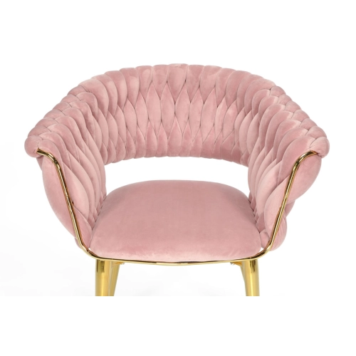 Fotel krzesło glamour IRIS LUX - pudrowy róż