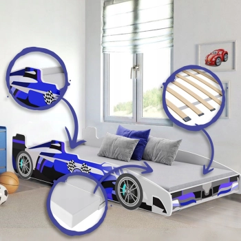 Łóżko dziecięce FORMUŁA blue 160 x 80 cm