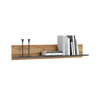Półka  Shelf 100 cm dąb craft złoty czarny