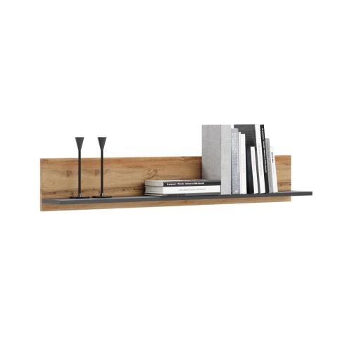 Półka  Shelf 100 cm dąb craft złoty czarny