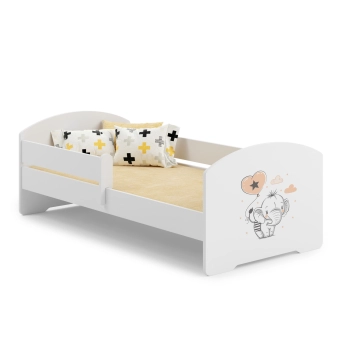 Łożko dziecięce LUK z barierką 160x80 Słonik