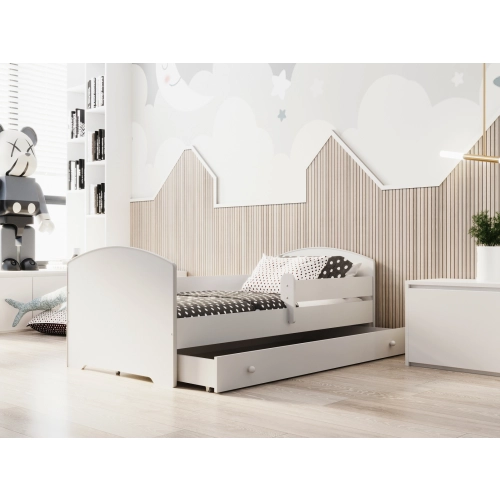 Łożko dziecięce LUK z szufladą i barierką 180x80