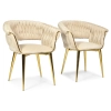 Designerskie krzesło glamour IRIS LUX - beżowe