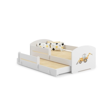 Łóżko podwójne LUK 160x80 Żółta koparka