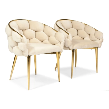 Stylowe krzesło glamour BALLOON - beżowe