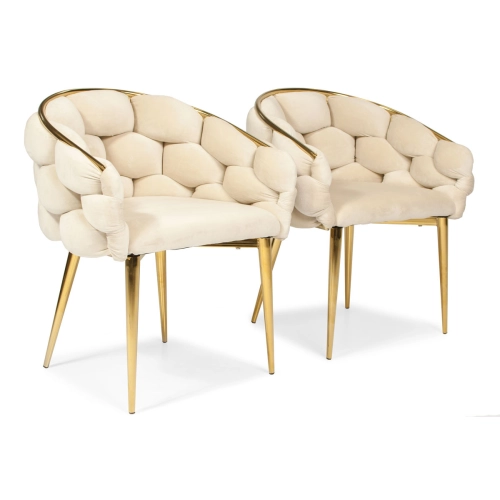 Stylowe krzesło glamour BALLOON - beżowe