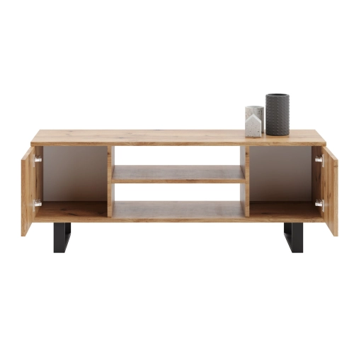 Szafka RTV 155 cm loft dąb craft złoty - czarny