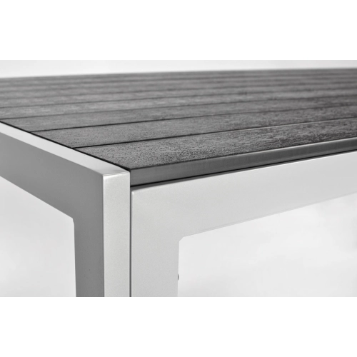 Duży stół ogrodowy dla 8 osób z aluminium MODENA 180 - srebrno-czarny
