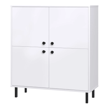 Wysoka komoda czterodrzwiowa Venus biała loft