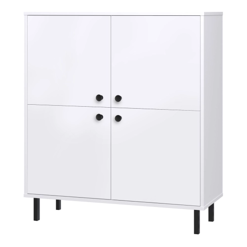 Wysoka komoda czterodrzwiowa Venus biała loft