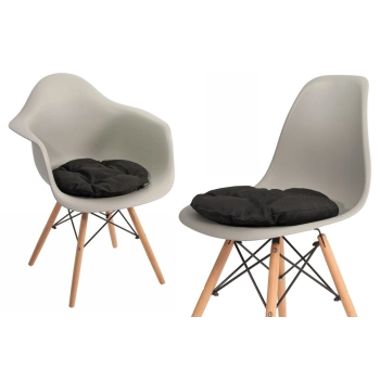 Poduszka okrągła na krzesło OFELIA 36 cm - czarna