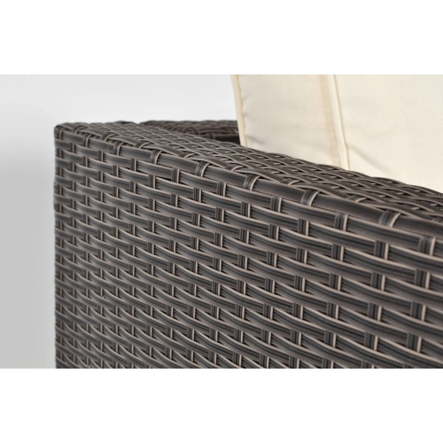 Sofa ogrodowa 3-osobowa z technorattanu MALAGA - brązowa