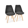 Krzesło welurowe Bolonia Lux - czarne