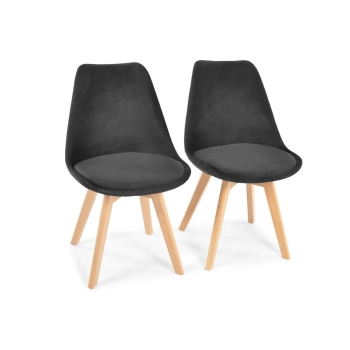 Krzesło welurowe Bolonia Lux - czarne