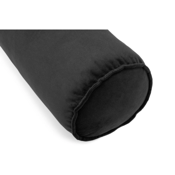 Welurowa poduszka dekoracyjna 50 cm wałek - czarny