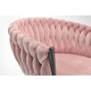 Krzesło glamour plecione ROSA - czarno-pudrowy róż