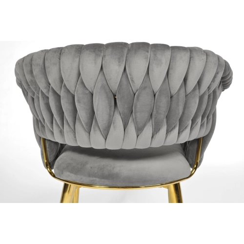 Krzesło glamour plecione IRIS LUX - szare