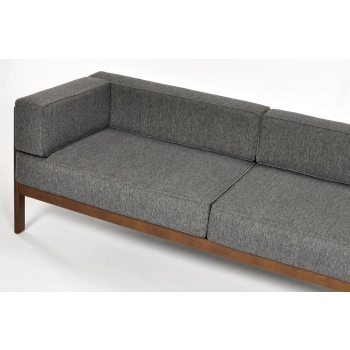 Sofa ogrodowa drewniana 3-osobowa EDEN ciemny brąz/grafit