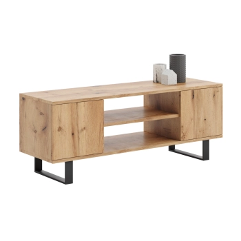 Szafka RTV 155 cm loft dąb craft złoty