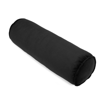 Welurowa poduszka dekoracyjna 50 cm wałek - czarny