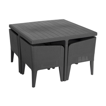 Meble ogrodowe COLUMBIA 5 zestaw 4-osobowy - grafitowy