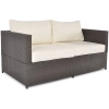 Sofa ogrodowa 2-osobowa z technorattanu MALAGA - brązowa