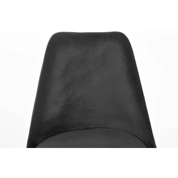 Krzesło welurowe Bolonia Lux - czarne