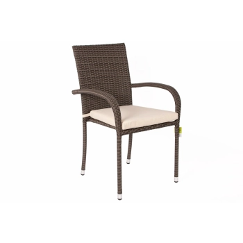 Krzesło ogrodowe z technorattanu MALAGA - brązowe