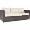 Sofa ogrodowa 3-osobowa z technorattanu MALAGA - brązowa