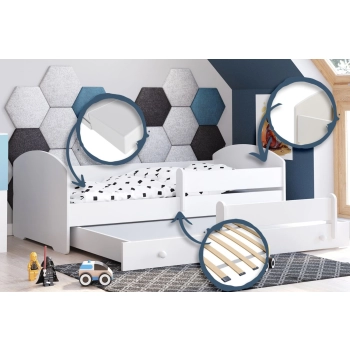 Łóżko podwójne LUK 160x80 białe