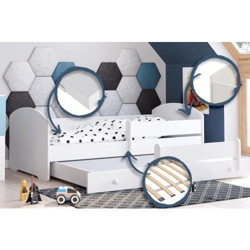 Łóżko podwójne LUK 160x80 białe
