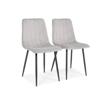 Krzesło welurowe SOFIA - szare