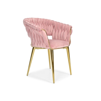 Fotel krzesło glamour IRIS LUX - pudrowy róż