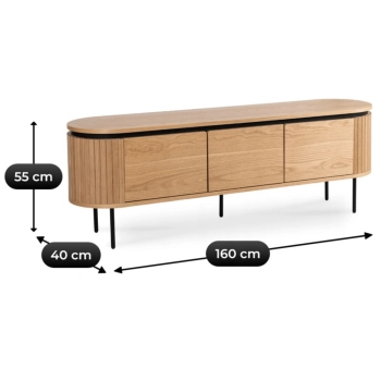 Szafka RTV Trzydrzwiowa 160 cm BECK Dąb