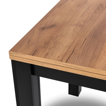 Stół rozkładany SALON WIKI 80-160 cm Dąb Craft/Czarny I Kowalczyk Meble