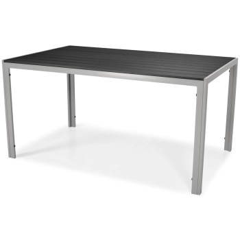 Meble ogrodowe składane aluminiowe MODENA Stół i 6 krzeseł - Czarne
