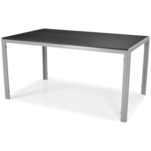 Meble ogrodowe składane aluminiowe MODENA Stół i 6 krzeseł - Czarne