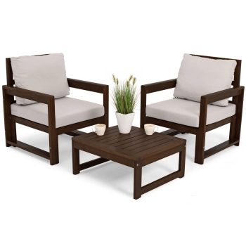 Zestaw balkonowy MALTA dla 2 osób- ciemny brąz/szary