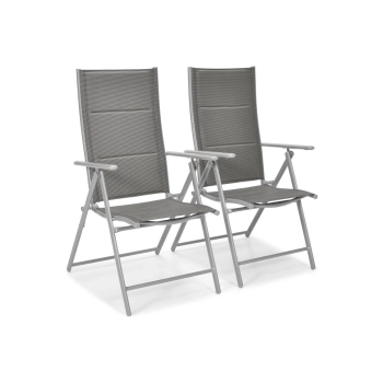 Zestaw ogrodowy aluminiowy MODENA Stół i 6 krzeseł - Srebrny