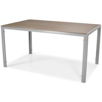Zestaw ogrodowy aluminiowy MODENA Stół i 6 krzeseł - Srebrny