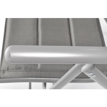 Zestaw ogrodowy aluminiowy MODENA Stół i 6 krzeseł - Srebrny