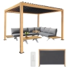 Pergola 3x4 m ANTRACYT ALUMINIOWA kurtyny BOCZNE oświetlenie LED PILOT 58218