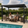 Pergola OGRODOWA 3x4m regulowany dach lamelowy ANTRACYT tarasowa ALUMINIOWA 58201