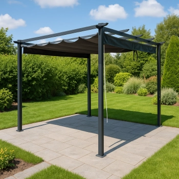 Pergola ogrodowa stalowa 2,4 m markizy boczne 58041