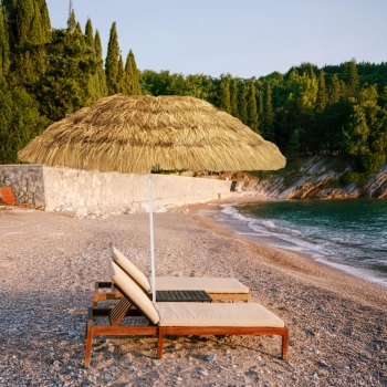 Parasol plażowy średnica 180 cm składany łamany 54029