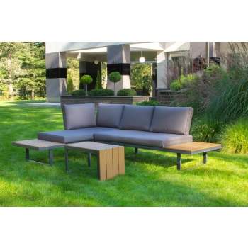 ZESTAW MEBLI OGRODOWYCH narożnik sofa stolik komplet NA OGRÓD TARAS