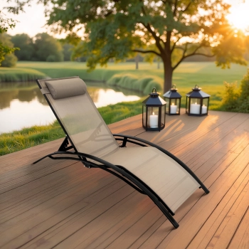 Leżak OGRODOWY RELAX wygodny składany aluminiowa 57938