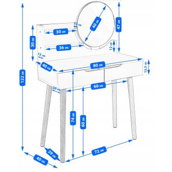 Toaletka z lustrem LED kosmetyczna 254138 I Kowalczyk Meble