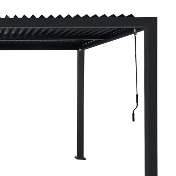 Pergola OGRODOWA 3x4m regulowany dach lamelowy ANTRACYT tarasowa ALUMINIOWA 58201