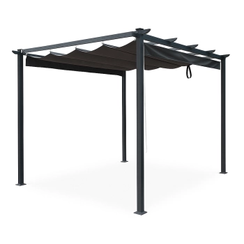 Pergola ogrodowa stalowa 2,4 m markizy boczne 58041